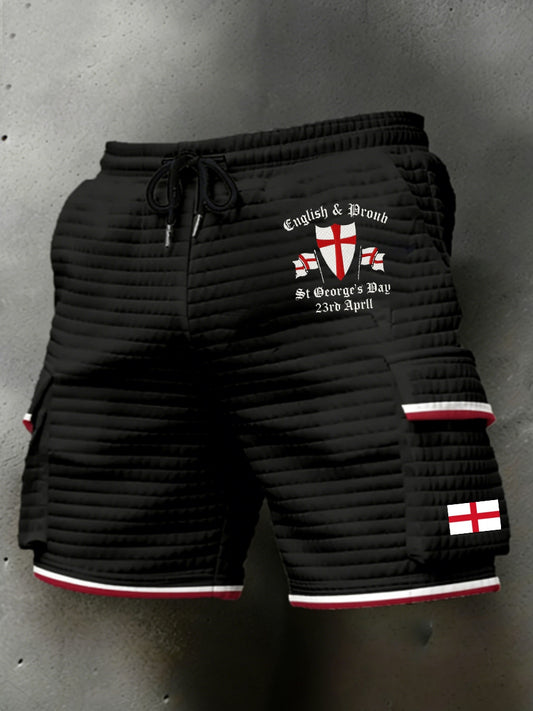 Men's St George's Day plaid shorts