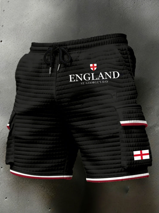 Men's St George's Day plaid shorts