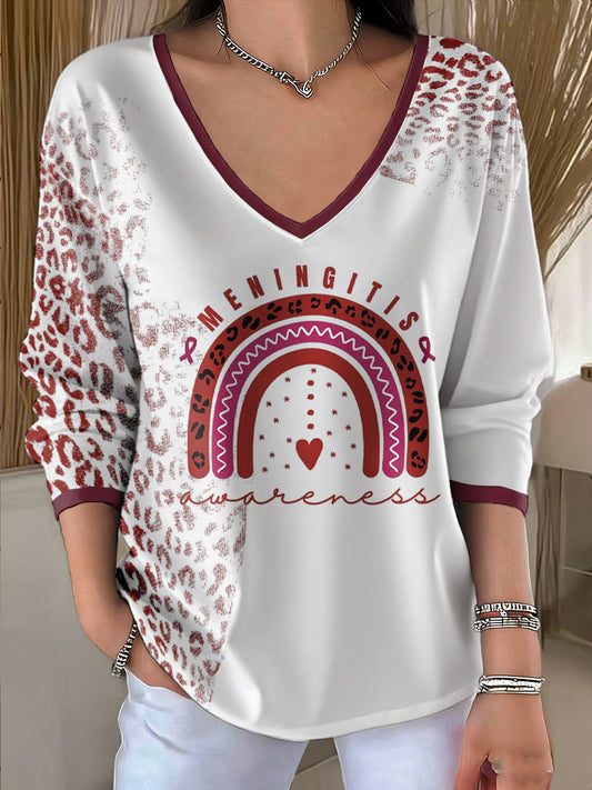 Women's Meningitis Awareness Art Printed T-shirt