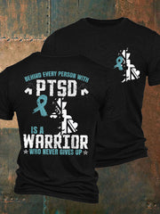 Men's PTSD Awareness Veteran Printed T-shirt