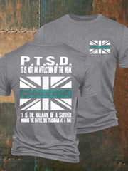 Men's PTSD Awareness Veteran Printed T-shirt