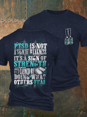 Men's PTSD Awareness Veteran Printed T-shirt