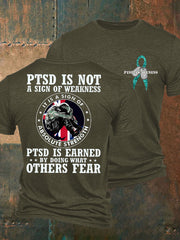 Men's PTSD Awareness Veteran Printed T-shirt