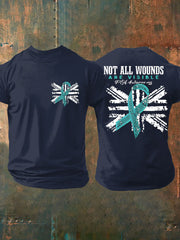 Men's PTSD Awareness Veteran Printed T-shirt