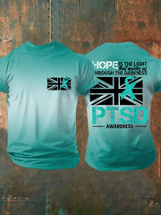 Men's PTSD Awareness Veteran Printed T-shirt