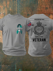 Men's PTSD Awareness Veteran Police Printed T-shirt