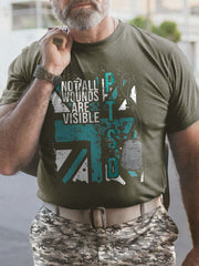 Men's PTSD Awareness Veteran Printed T-shirt