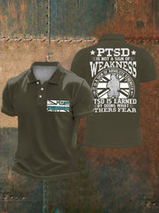 Men's PTSD Awareness Veteran Printed Casual Tops