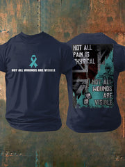 Men's PTSD Awareness Veteran Printed T-shirt