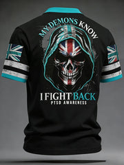 Men's Retro UK PTSD Awareness Printed T-shirt