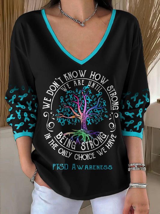 Women's PTSD Awareness Art Printed T-Shirt