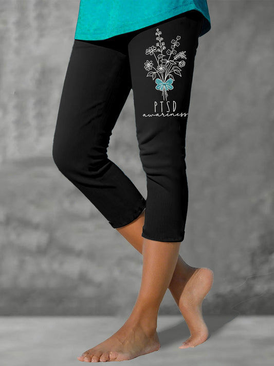 Women's PTSD Awareness Art Printed Leggings