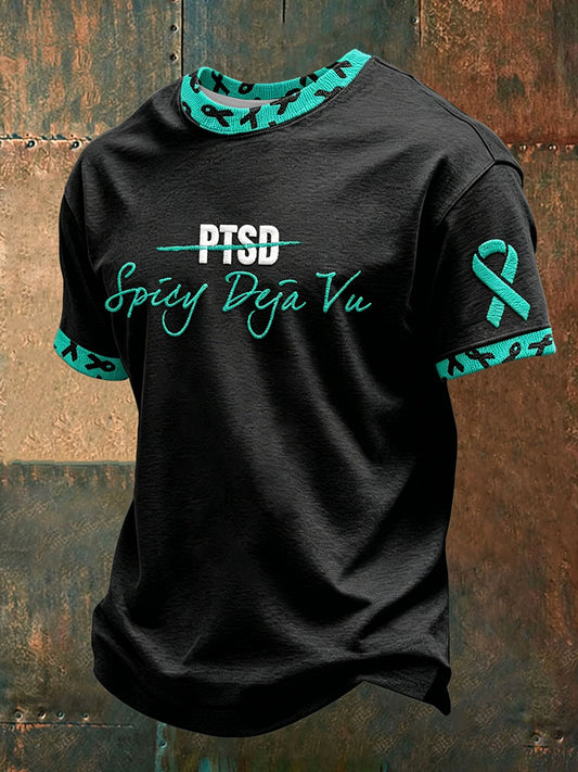 Men's PTSD Awareness Art Printed T-shirt