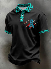 Men's PTSD Awareness Art Printed Casual Tops