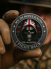 PTSD Awareness Veteran Printed Pins