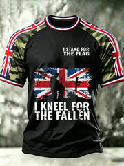 Men's I STAND FOR THE FLAG I KNEEL FOR THE FALLEN short sleeve t-shirt