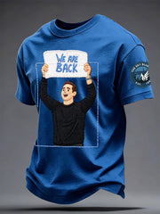 Men's Cov Is Back Football Lover Sky Blues Printed T-shirt