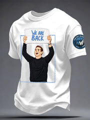 Men's Cov Is Back Football Lover Sky Blues Printed T-shirt