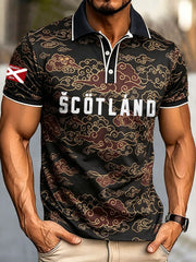 Men's Scotland Football Lover Heart Art  Printed Casual Tops