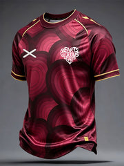 Men's Scotland Football Lover Heart Art  Printed T-Shirt