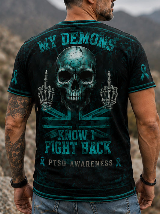 Men's PTSD Awareness Veteran Printed T-shirt