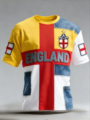 Men's UK Football Lover England Printed short sleeves t-shirt