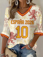 Women's España 2026 Soccer Fan Waffle T-Shirt