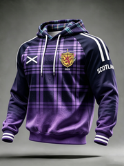 Men's UK Football Lover Scotland Printed Velvet Raglan Hoodie