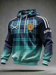 Men's UK Football Lover Scotland Printed Velvet Raglan Hoodie