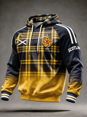 Men's UK Football Lover Scotland Printed Velvet Raglan Hoodie