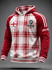 Men's UK Football Lover England Printed Velvet Raglan Hoodie
