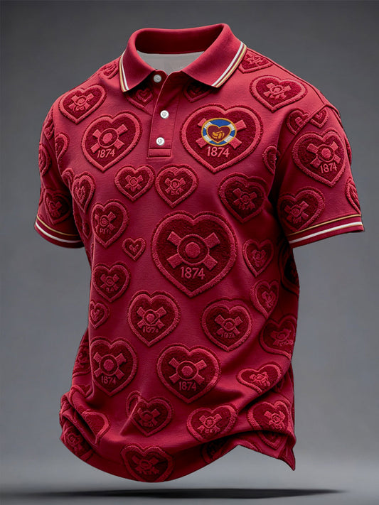 Men's Scotland Football Lover Hearts Art Printed Casual Tops