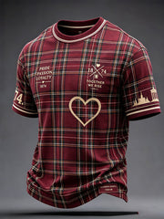 Men's Scotland Football Lover Hearts Art Printed T-shirt