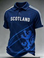 Men's Scotland Printed three buttons shoulder sleeve