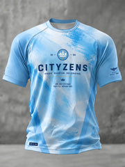 Men's Manchester Football Lover Blue Art Printed T-shirt