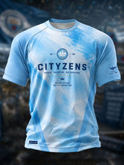 Men's Manchester Football Lover Blue Art Printed T-shirt