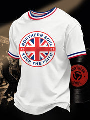 Men's Retro Northern Soul Keep The Faith Print Casual Tee