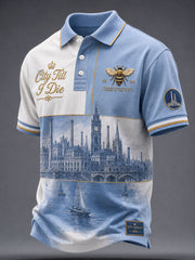 Men's Manchester Football Lover City&Bee Art Printed Casual Tops