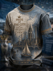 Men's Manchester Football Lover City&Bee Art Printed T-shirt