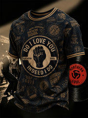 Men's Retro Northern Soul Do I Love You Indeed I Do Print Casual Tee