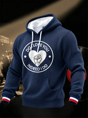 Men's Retro Northern Soul Do I Love You Indeed I Do Print Casual Waffle Hoodie