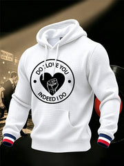 Men's Retro Northern Soul Do I Love You Indeed I Do Print Casual Waffle Hoodie