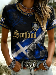 Women's UK Football Lover Scotland Printed short-sleeved T-shirt