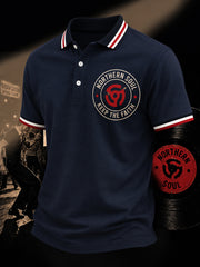 Men's Retro Northern Soul Keep The Faith Print Casual Polo