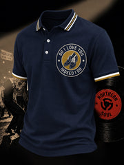 Men's Retro Northern Soul Do I Love You Indeed I Do Print Casual Polo