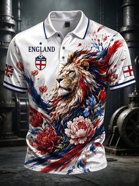 Men's UK Football Lover England Printed polo shirt