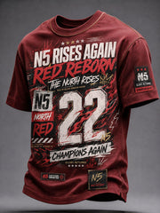 Men's North London 22 Red Reborn Champion Football Lover Printed T-shirt