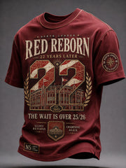 Men's North London 22 Red Reborn Champion Football Lover Printed T-shirt