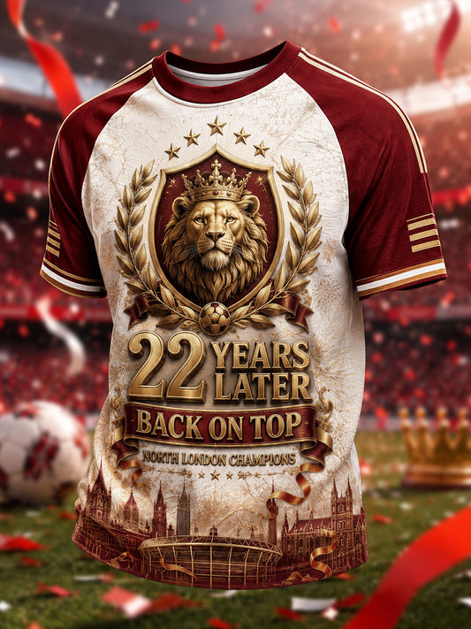 Men's Gift For Football Fans Print Casual Tee