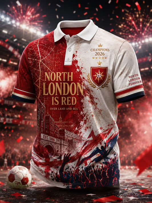 Men's Gift For Football Fans Print Casual Polo